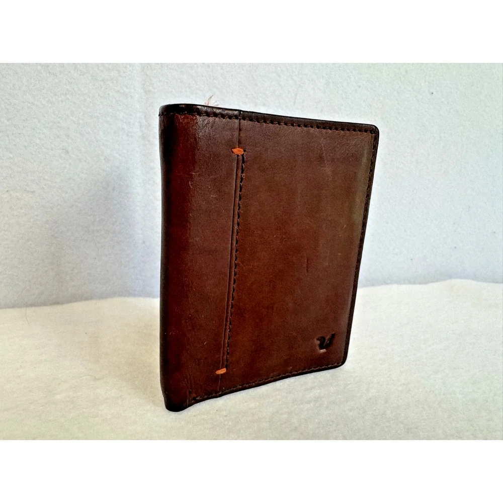 Roncato Men’s Leather Wallet Brown‎ Bi-Fold Thin